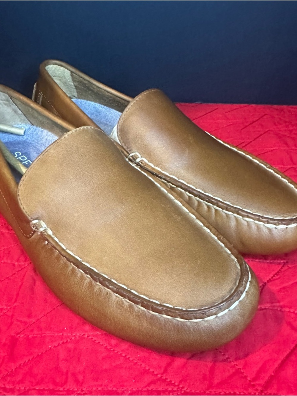 Sperry Men's Davenport Venetian Driver Tan Leather Slip-On Loafers